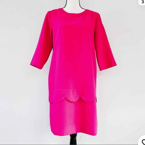 New - Kate Spade Vibrant Pink sweetheart Scallop demi shift Dress - Picture 4 of 11